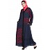 Front open embroidered Dubai abaya- Navy Blue